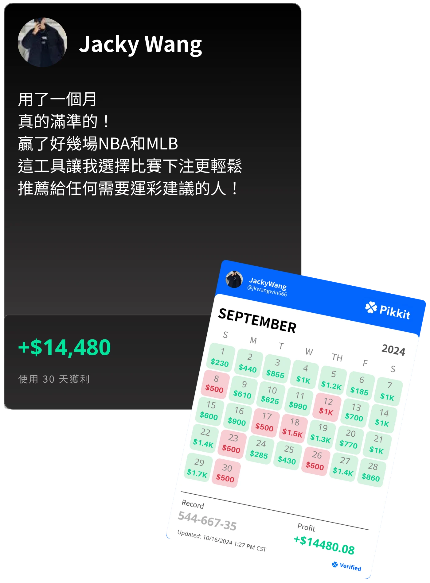 用戶獲利截圖 2
