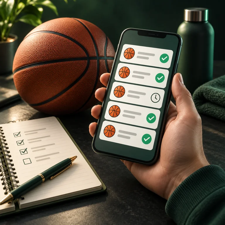 A phone showing a list of game predictions next to a clock, illustrating the tracking of public prediction records